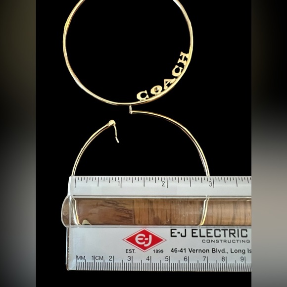 Coach Signature Large Hoop Earrings - Picture 2 of 5